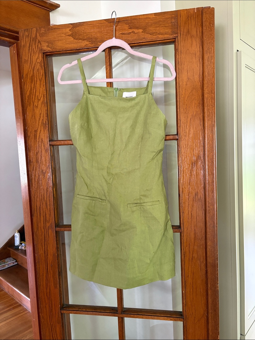 Reformation green Square-Neck Mini Dress - Picture 3 of 3